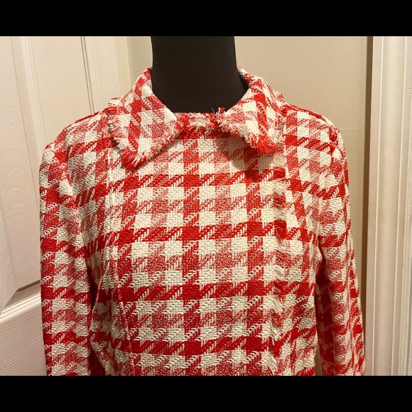 Ann Taylor pink checked tweed jacket, petite large, NWOT - Picture 4 of 7
